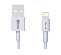 SIMON - Cable iPhone 1M Cable iPhone Carga RÁPIDA MFI Certificado Cable USB iPhone, Cable Cargador iPhone USB A A Lightning Blanco