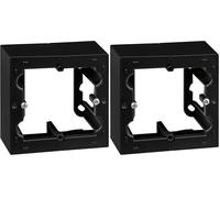 SIMON - Caja de Superficie, Base de Enchufe Empotrable, Serie Simon 10, Apta para Interiores (IP20), Fácil de Instalar, Un Elemento, Color Negro (Paquete de 2)