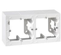 SIMON - Caja de Superficie Doble, Base Enchufe para Empotrar, Serie Simon 10, Apta para Interiores (IP20), Fácil de Instalar, Dos Elementos, Color Blanco