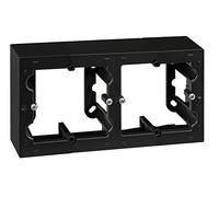 SIMON - Caja de Superficie Doble, Base Enchufe para Empotrar, Serie Simon 10, Apta para Interiores (IP20), Fácil de Instalar, Dos Elementos, Color Negro