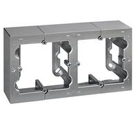 SIMON - Caja de Superficie Doble, Base Enchufe para Empotrar, Serie Simon 10, Apta para Interiores (IP20), Fácil de Instalar, Dos Elementos, Color Aluminio