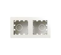 SIMON - Caja de Superficie Doble, Base Enchufe para Empotrar, Serie Simon 270, Apta para Interiores (IP20), Fácil de Instalar, Dos Elementos, Color Blanco