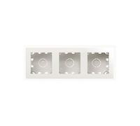 SIMON - Caja de Superficie Triple, Base Enchufe para Empotrar, Serie Simon 270, Apta para Interiores (IP20), Fácil de Instalar, Dos Elementos, Color Blanco