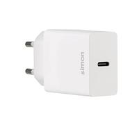 SIMON - Cargador USB C, Enchufe USB con Carga Rápida, Cargador de Móvil 20,0 W (Máximo), Cargador Rápido Tipo C, Tecnología Quick Charge y Power Delivery, Color Blanco