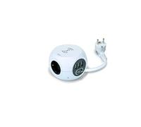 SIMON COMBIBALL - Base de Enchufe Múltiple, Regleta de Enchufes con USB, 6 Tomas de Carga, Ladrón de Enchufes con Interruptor, Carga Inalámbrica Smartphones, Color Blanco