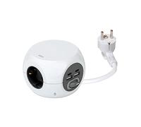 SIMON COMBIBALL REGLETA 3 SCHUKO + 4 USB Blanco | Ladrón con interruptor, cable 1,4m. Base de enchufes múltiple con USB.