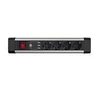 SIMON - Enchufe MÚLTIPLE ROTATIVO, REGLETA DE Enchufe Plano, LADRÓN con Interruptor, 4 Tomas 16 A 250V + 3 USB A, PROTECCIÓN DE SOBRETENSIONES Y Cable DE 1,5 M