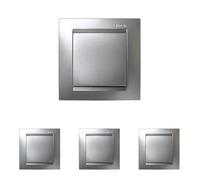 Simon F1590150026- Pulsador serie 15 aluminio (Paquete de 4)