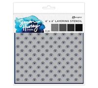 Simon Hurley create. Stencil 6"X6" 4/Pkg-Polka Dot Assortment