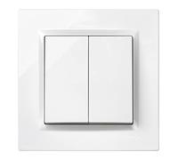 SIMON - Interruptor Conmutador Doble, Serie Simon 10, 230V, Interruptor de Pared Interior, Fácil de Instalar, Incluye Marco, Tapa y Mecanismo, Color Blanco