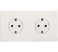 SIMON - KIT dos enchufes de Empotrar Clean Schuko blanco, Simon 270, 250V, 16 A, Enchufe Pared Plano y Fino, Fácil de Instalar, Incluye Marco, Tapa y Mecanismo, Color blanco
