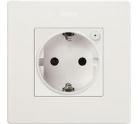 SIMON - KIT enchufe iO conectivo de empotrar blanco, Simon 270, 230V, 16 A, Sistema de embornamiento a tornillo, Fácil de Instalar, Incluye Marco, Tapa y Mecanismo, Color blanco