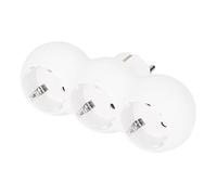SIMON - Ladrón de Enchufe Triple, Adaptador de Corriente con Tres Tomas Schuko Frontales de 16A y Toma de Tierra, Carga de Tres Dispositivos en Simultáneo, 250 V, Color Blanco