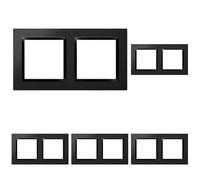 SIMON - Marco Interruptor de Pared, 2 Elementos, Compatible con Mecanismos Simon 10, Apto para Interiores, Fácil de Montar, Compatible con Pulsador, Comitador y Enchufe Schuko, Color Negro