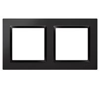 SIMON - Marco Interruptor de Pared, 2 Elementos, Compatible con Mecanismos Simon 10, Apto para Interiores, Fácil de Montar, Compatible con Pulsador, Comitador y Enchufe Schuko, Color Negro