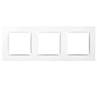 SIMON - Marco Interruptor de Pared, 3 Elementos, Compatible con Mecanismos Simon 10, Apto para Interiores, Fácil de Montar, Compatible con Pulsador, Conmutador y Enchufe Schuko, Color Blanco