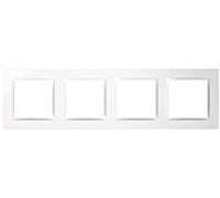 SIMON - Marco Interruptor de Pared, 4 Elementos, Compatible con Mecanismos Simon 10, Apto para Interiores, Fácil de Montar, Compatible con Pulsador, Conmutador y Enchufe Schuko, Color Blanco