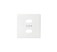 Simon Placa para cargador, 2xUSB 5V corriente continua tipo-A, serie 82, 1 x 5,5 x 5,5 centímetros, color blanco (referencia: 8211096-030), estándar