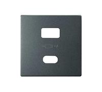 SIMON - Placa para Cargador USB Doble A+C, Serie 82 Concept, Compatible con Series de Mecanismos 75, 31, 82 y 88, Quickcharge, Tecnología Power Delivery, 30W, Color Titanio