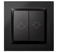 SIMON - Pulsador de Persianas, Interruptor Empotrable Pared, Serie Simon 10, Fácil de Instalar, Apto para Interiores, Incluye Marco, Tapa y Mecanismo, Pulsador Inteligente Color Negro