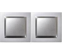 SIMON - Pulsador Eléctrico, Interruptor de Pared Interior, Serie Simon 10, Fácil de Instalar, Incluye Marco, Tapa y Mecanismo, para Espacios Residenciales o Alojamientos Turísticos, Color Aluminio