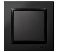 SIMON - Pulsador Eléctrico, Interruptor de Pared Interior, Serie Simon 10, Incluye Marco, Tapa y Mecanismo, para Espacios Residenciales o Alojamientos Turísticos, Color Negro, 8,4 x 8,4 x 4,5 cm