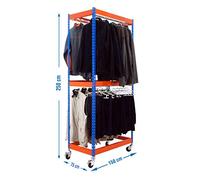 Simon Rack 1 ESTANTERIA Prenda COLGADA, Azul/Naranja, 2500x1500x750 mm (H x W x D)