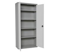 Simon Rack Amario Metálico Almacenaje, Armario Multiusos, 2 Puertas, 4 Estantes, 1800x1000x400 mm, MONTADA, Gris/Blanco - Simonlocker