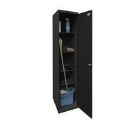 Simon Rack Armario Escobero Metálico 1800x400x400 mm - Simonlocker | 1 Puerta, 4 Estantes, Incluye 2 Llaves, Antracita, Pintura anticorrosión