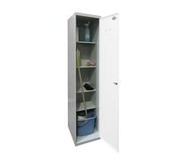 Simon Rack Armario Escobero Multiusos, 1800x400x400 mm, 1 Puertas, 4 Estantes, Gris/Blanco - Simonlocker