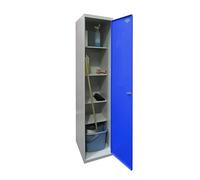 Simon Rack Armario Escobero Multiusos, 1800x400x400 mm, 1 Puertas, 4 Estantes, Gris/Azul - Simonlocker