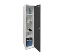 SimonRack Armario Escobero Multiusos, 1800x400x400 mm, 1 Puerta, Blanco/Antracita