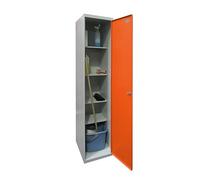 Simon Rack Armario Escobero Multiusos, 1800x400x400 mm, 1 Puertas, 4 Estantes, Gris/Naranja - Simonlocker