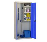 Simon Rack Armario Escobero Metálico 1800x600x400 mm - Simonlocker | 2 Puertas, 3 Estantes, Incluye 2 Llaves, Gris/Azul, Pintura anticorrosión