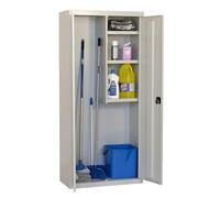 Simon Rack Armario Escobero Metálico 1800x600x400 mm - Simonlocker | 2 Puertas, 3 Estantes, Incluye 2 Llaves, Gris, Pintura anticorrosión