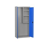 Simon Rack Armario Escobero Multiusos, 1800x800x400 mm, 2 Puertas, 3 Estantes, Gris/Azul - Simonlocker