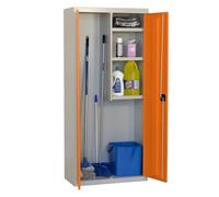 Simon Rack Armario Escobero Multiusos, 1800x800x400 mm, 2 Puertas, 3 Estantes, Gris/Naranja - Simonlocker