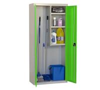 Simon Rack Armario Escobero Multiusos, 1800x800x400 mm, 2 Puertas, 3 Estantes, Gris/Verde - Simonlocker