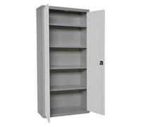 Simon Rack Amario Metálico Almacenaje, 1800x1000x400 mm, Armario Multiusos, 2 Puertas, 4 Estantes, Gris/Blanco - Simonlocker