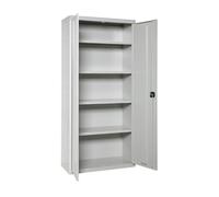 Simon Rack Armario Multiusos Metálico Gris 2 Puertas 4 Baldas 80 x 40 x 180 cm