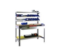 Simon Rack Banco de Trabajo con 3 repisas y cajón 1510x760 mm - BT1 | Capacidad Carga 600 kg, Pintura anticorrosión, Gris , Montaje sistema clic