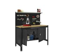 Simon Rack Banco de Trabajo con Panel Perforado y Cabina 1210x610 mm - BT3 | Tablero madera 16 mm, Capacidad Carga 600 kg, Antracita , Pintura anticorrosión, Montaje sistema clic