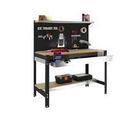 Simon Rack Banco de Trabajo con Panel Perforado y cajón 1510x610 mm - BT3 | Panel Perforado y Cajón, Tablero madera 16 mm, Capacidad Carga 600 kg, Antracita , Pintura anticorrosión