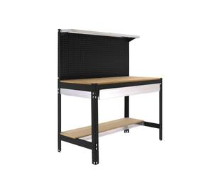 Simon Rack Banco de Trabajo con Panel Perforado y cajón 1510x610 mm - BT3 | Panel Perforado y Cajón, Tablero madera 16 mm, Capacidad Carga 600 kg, Antracita , Pintura anticorrosión