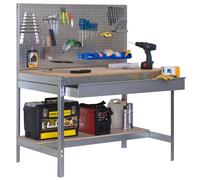 Simon Rack Banco de Trabajo con Panel Perforado y cajón 910x610 mm - BT2 | Panel Perforado y Cajón, Tablero madera 16 mm, Capacidad Carga 400 kg, Galva , Pintura anticorrosión, Montaje sistema clic