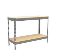 Simon Rack Banco de Trabajo Taller 1200x900 mm - BT Basic | Capacidad Carga 400 kg, Montaje sistema clic, Pintura anticorrosión, Gris