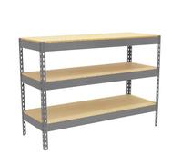 Simon Rack Banco de Trabajo Taller 2100x450 mm - BT Basic | Capacidad Carga 400 kg, Montaje sistema clic, Pintura anticorrosión, Gris