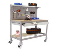 Simon Rack 5 Banco de Trabajo Taller, Capacidad Carga 120 kg-BT3, Gris/Madera, 1520x910x610
