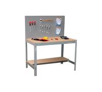 Simonrack Banco de trabajo taller BT2 - Capacidad 400 kg, 1445×910×610 mm, Gris/Madera