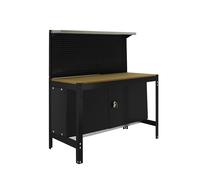 Simon Rack Banco de Trabajo Taller, Capacidad Carga 400 kg, 1445x910x610 mm, Mesa de Trabajo, Guarda Herramientas, Antracita/Madera - BT3